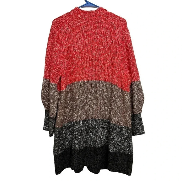 Nic & Zoe NWT’s warm ember rib knit Colorblock cardigan. Size 1X - Picture 2 of 9